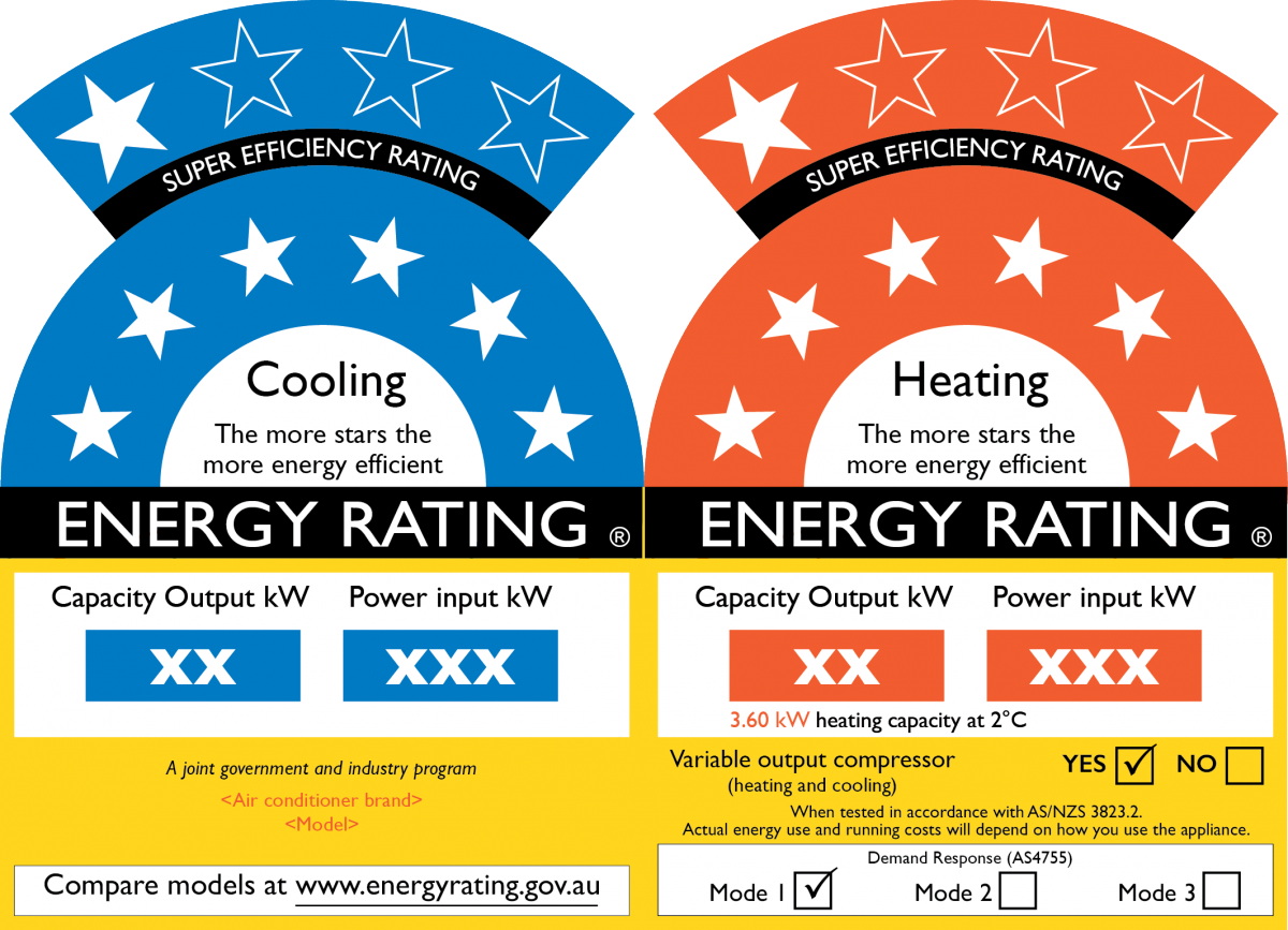 Access sample Energy Rating Labels Energy Rating